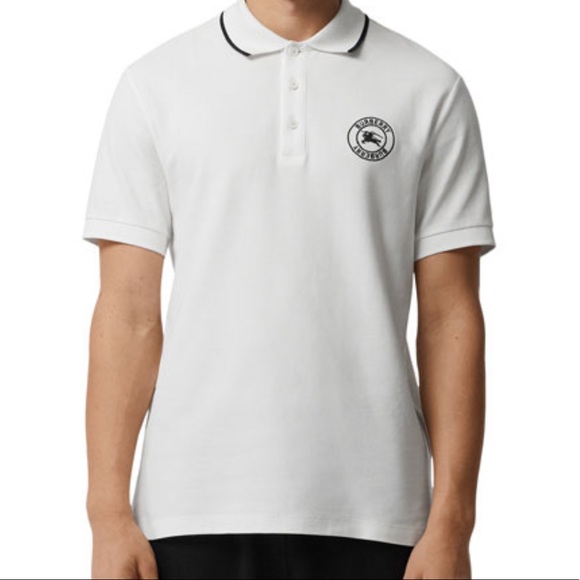 Burberry Other - BURBERRY Moreton Cotton Pique Logo Polo Shirt White L NWT